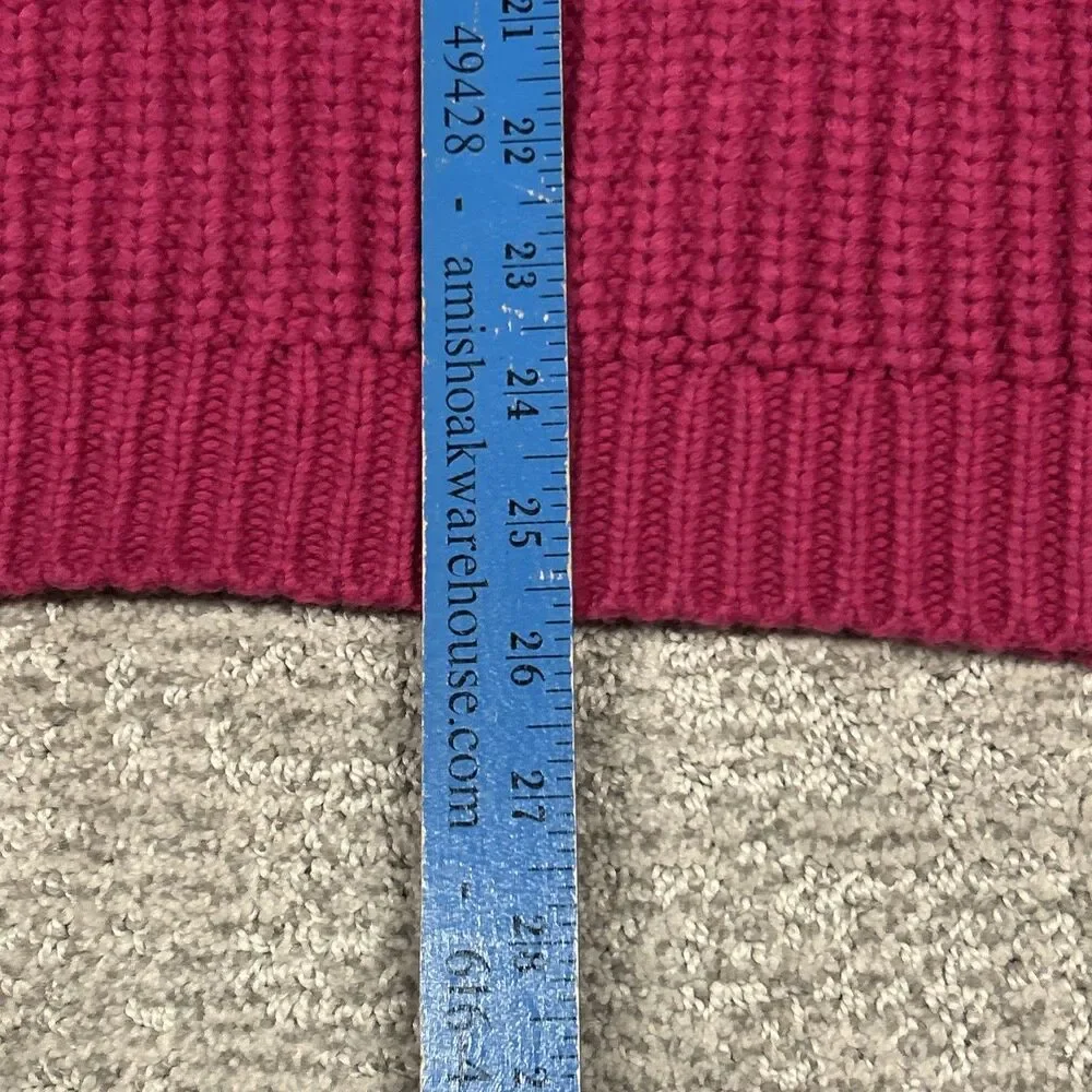 Marine Layer Sweater Womens XL Rose Violet Oversized Crew Merino Wool Ribbed - Picture 8 of 8